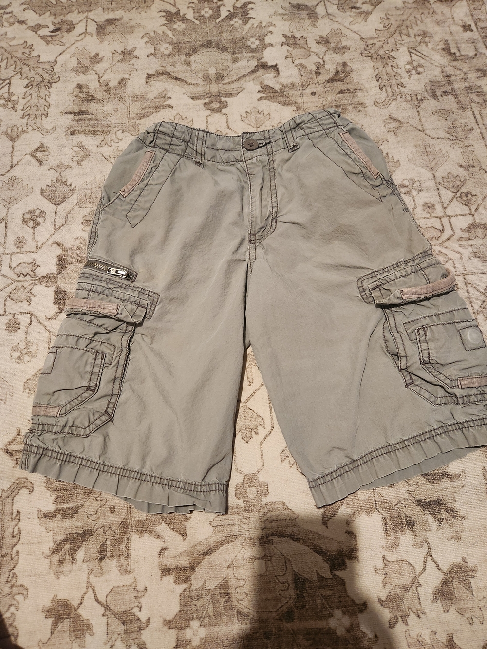 Boys' Olive Green Cargo Shorts with Utility Pockets